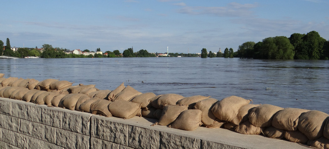 Elbhochwasser Dresden Mickten